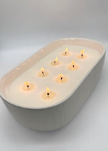 Load image into Gallery viewer, Oval Ridged Ceramic Candle