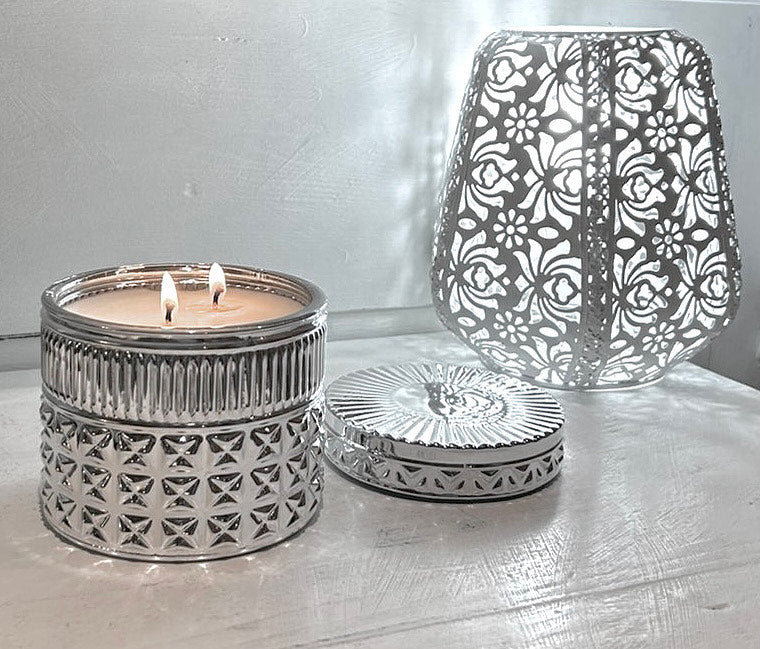 Luxury Dual Wick Silver Candle