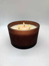 Load image into Gallery viewer, Frosted Amber Three Wick Candle
