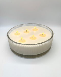 Vintage Ridged 6 wick Candle Bowl