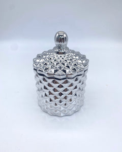 Small Silver Geometric Candle